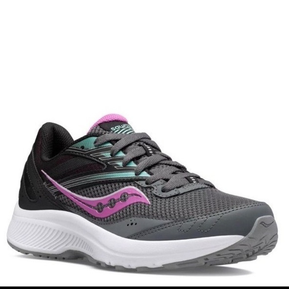 Saucony Cohesion Womens Running Shoes Grey Black Purple Sneakers No Insoles S 12